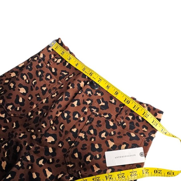 Anthropologie Maeve The Colette Ponte Crop Wide-Leg Pants, Leopard, High Rise 26 - Picture 7 of 10